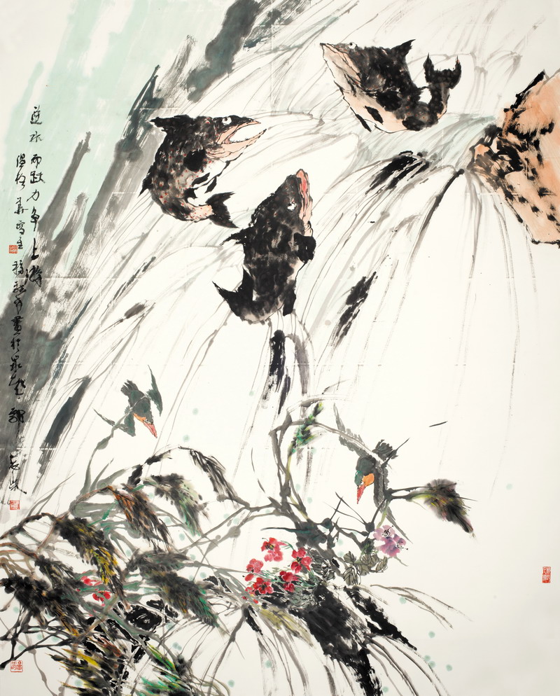 逆水而躍、力爭上游  200x250cm 2012年 .jpg